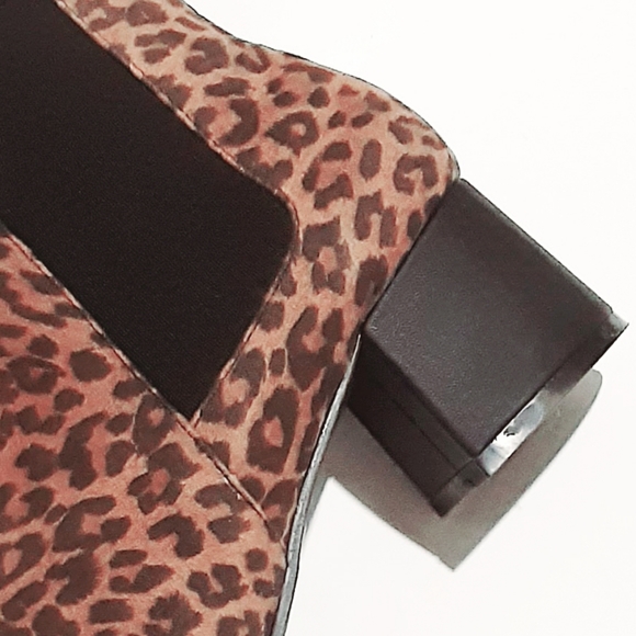 METAPHOR Rome Suede Leopard Point Toe Chunky Ankle Bootie NWOT - Picture 11 of 13